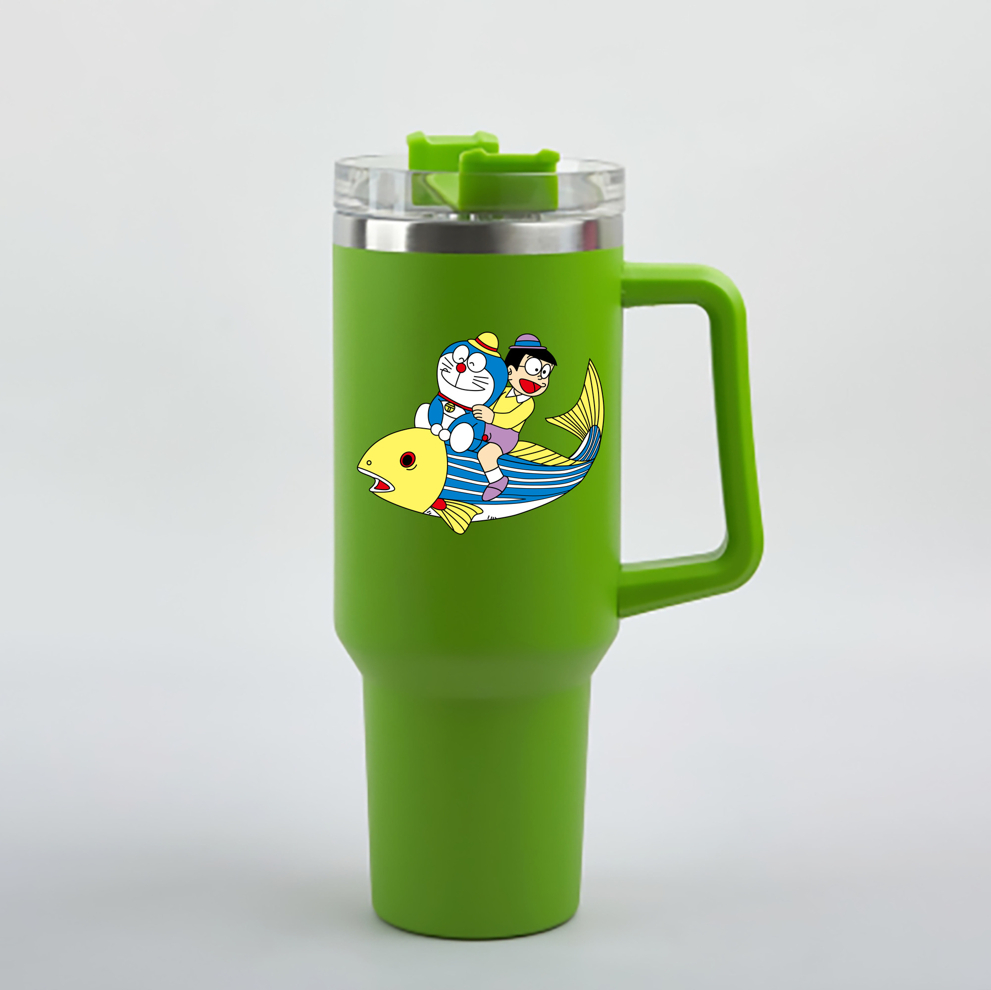 （画像用） ドラえもん 野比 のび太 Doraemon Nobita Nobi 1200mL車用タンブラー - クリスタルステッカー（プラスチックストロー付き）